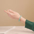 Sarcelle | Argent | Bracelet double macramé en verre Cheshire